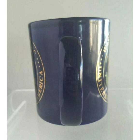 Washington DC United States of America Gold Seal Cobalt Blue Coffee Mug Cup - Picture 2 of 6